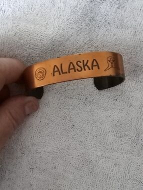 Vintage Alaska Copper Tone Cuff Bracelet